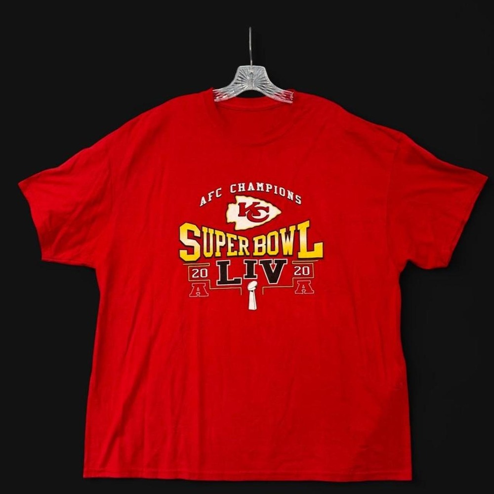 Kansas City Chiefs Super Bowl LIV 2020 AFC Champions T Shirt Red Mens 2XL XXL